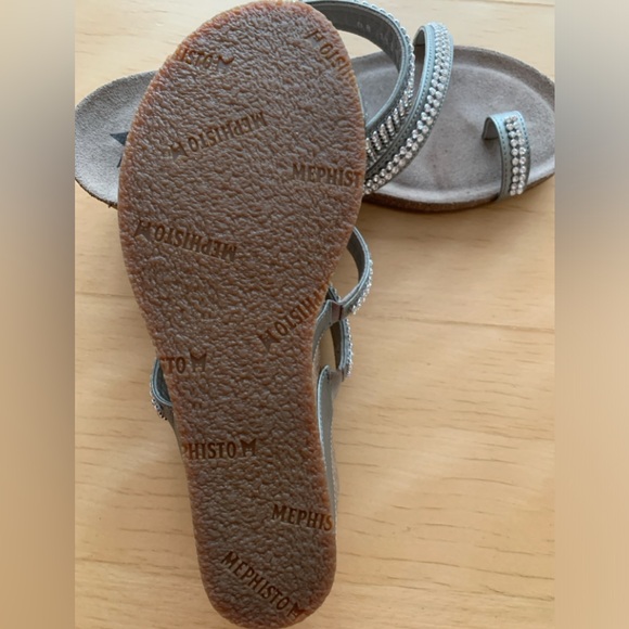 Mephisto - Women's Rhinestone Wedge Sandals (grey - size 36) - Picture 5 of 7